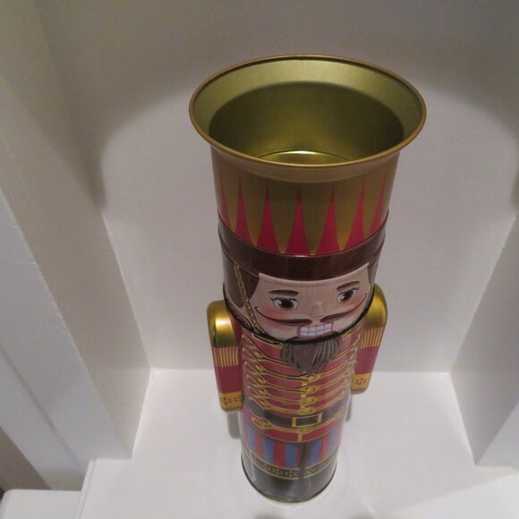 Christmas Red Nutcracker Tin Can Silver Crane Co. Keepsake Gift Empty Container - Picture 12 of 14